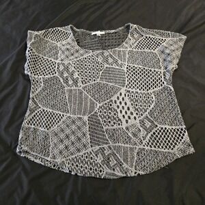 Maria Gabrielle Lacey See‎ Through Women's Layering Top Y2K Wimsey Goth Size LP